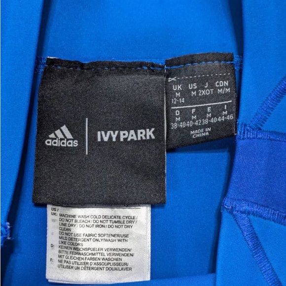 Adidas X Ivy Park cobalt, leggings tight rodeo mesh panel high waist, size M - Picture 12 of 17